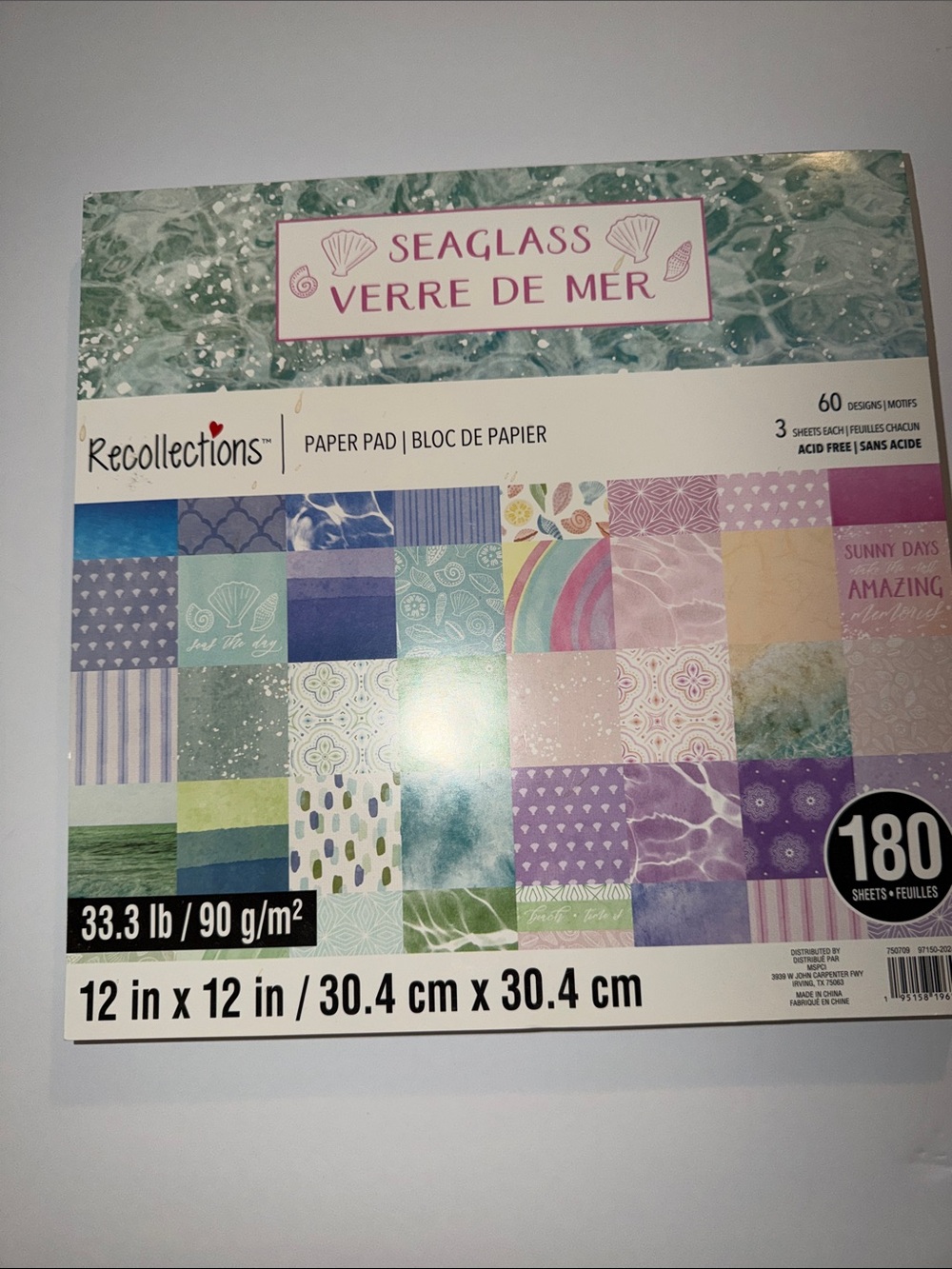 Seaglass verre de Mer paper pad scrapbook/Planner etc
